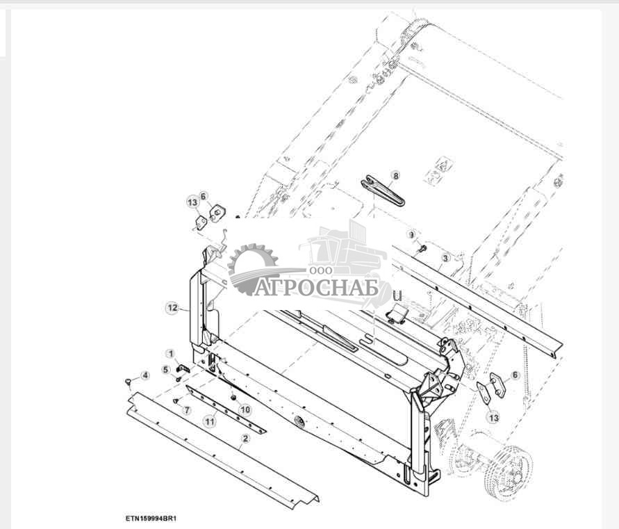 Рама питателя, управление наклоном 